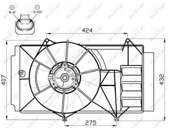 Lüfter, Motorkühlung 12 V NRF 47525 Bild Lüfter, Motorkühlung 12 V NRF 47525