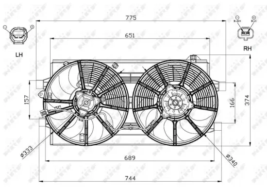 Lüfter, Motorkühlung 12 V NRF 47570 Bild Lüfter, Motorkühlung 12 V NRF 47570