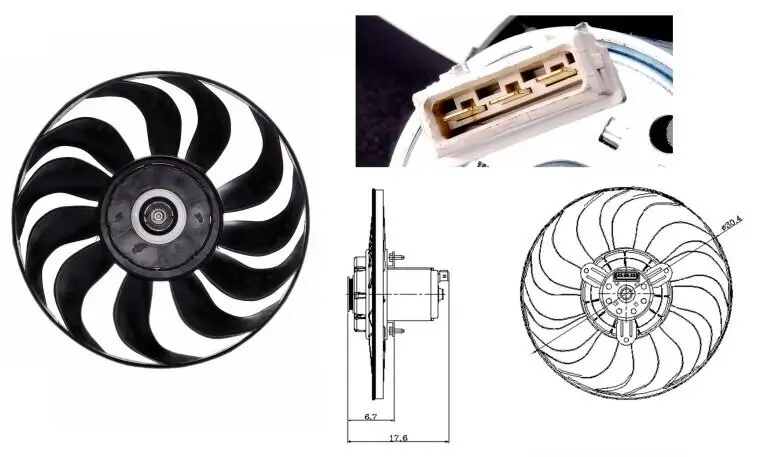 Lüfter, Motorkühlung 12 V NRF 47641