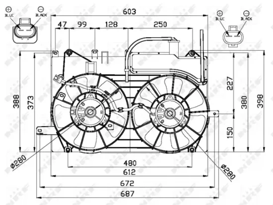 Lüfter, Motorkühlung 12 V NRF 47673 Bild Lüfter, Motorkühlung 12 V NRF 47673