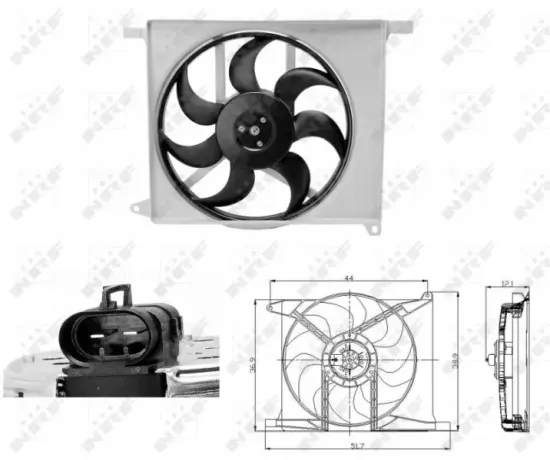 Lüfter, Motorkühlung 12 V NRF 47686 Bild Lüfter, Motorkühlung 12 V NRF 47686