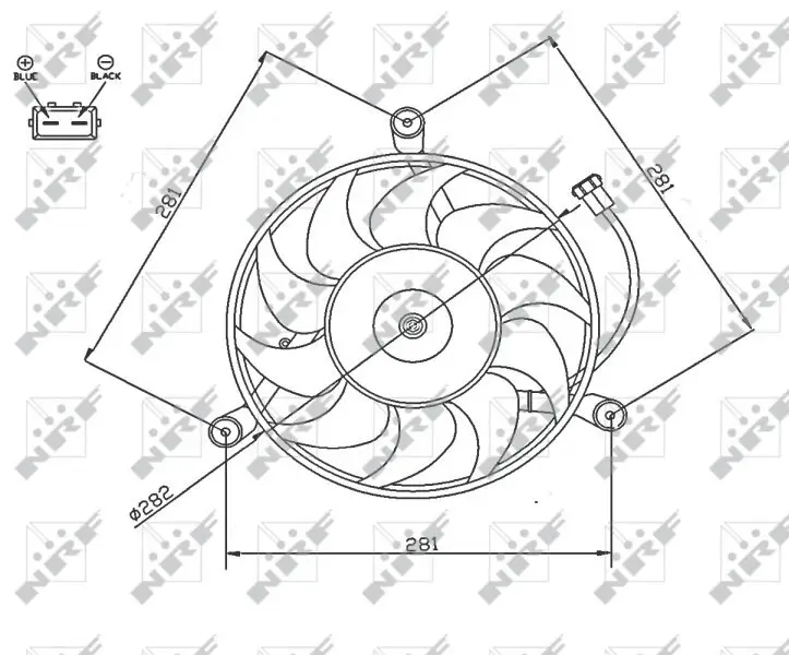 Lüfter, Motorkühlung 12 V NRF 47745