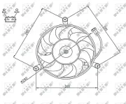 Lüfter, Motorkühlung 12 V NRF 47745