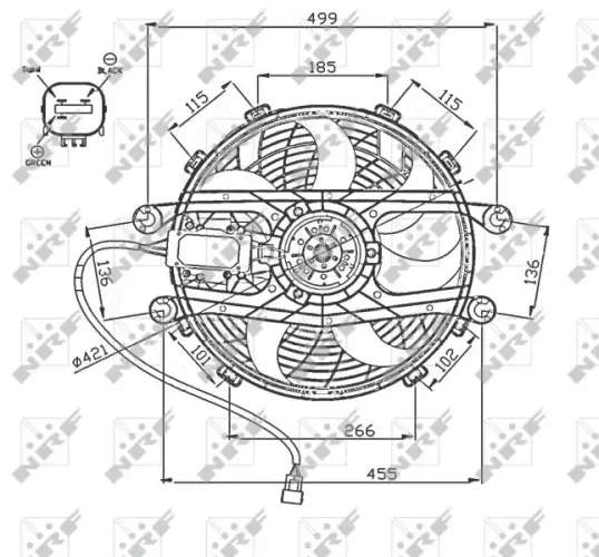 Lüfter, Motorkühlung 12 V NRF 47747 Bild Lüfter, Motorkühlung 12 V NRF 47747