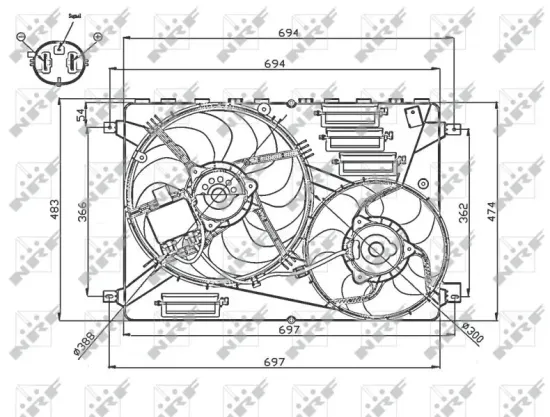 Lüfter, Motorkühlung 12 V NRF 47754 Bild Lüfter, Motorkühlung 12 V NRF 47754