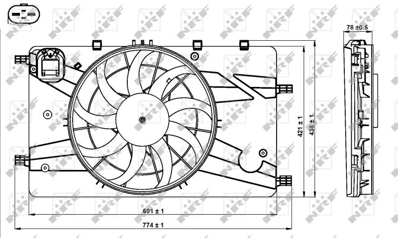 Lüfter, Motorkühlung 12 V NRF 47757