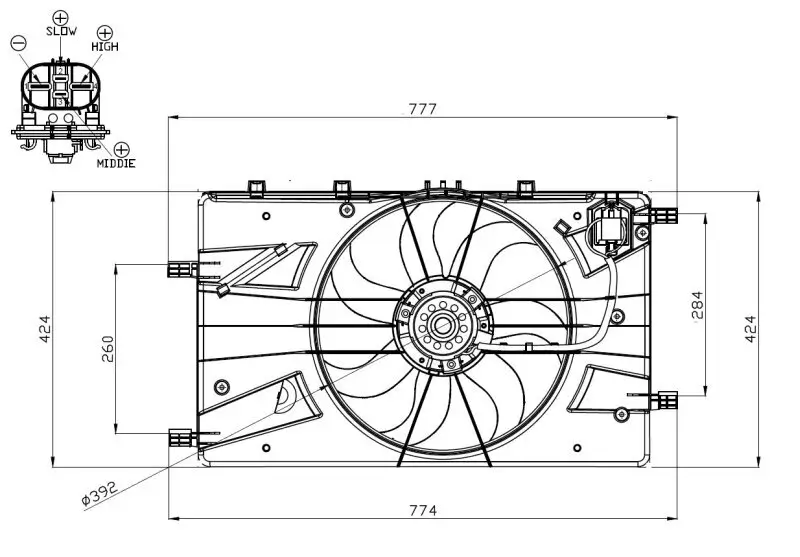 Lüfter, Motorkühlung 12 V NRF 47878