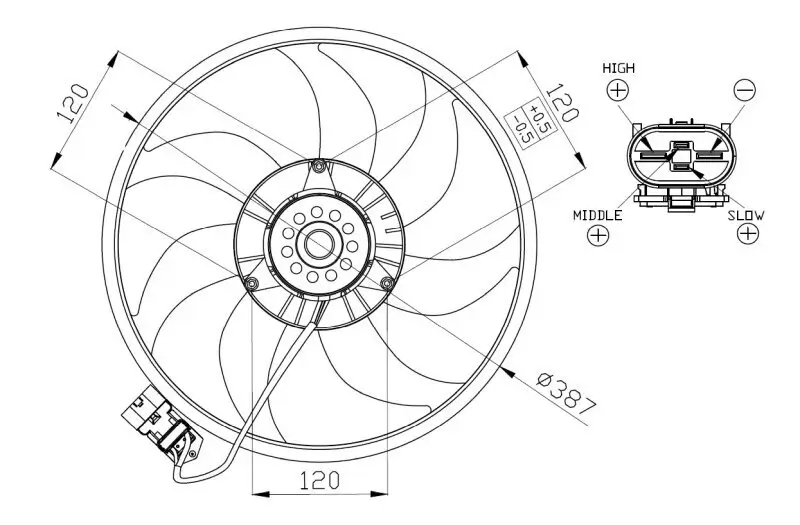 Lüfter, Motorkühlung 12 V NRF 47914