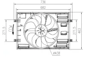 Lüfter, Motorkühlung 12 V NRF 47916