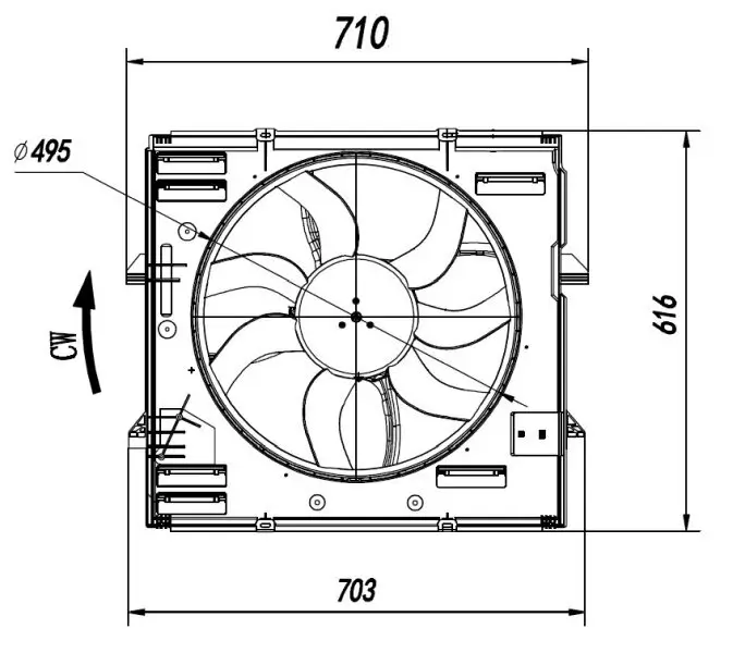 Lüfter, Motorkühlung 12 V NRF 47921