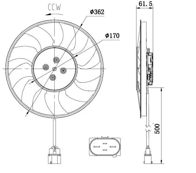 Lüfter, Motorkühlung 12 V NRF 47931