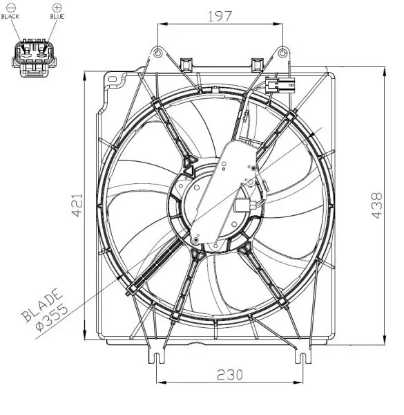 Lüfter, Motorkühlung 12 V NRF 47934