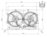 Lüfter, Motorkühlung 12 V NRF 47938