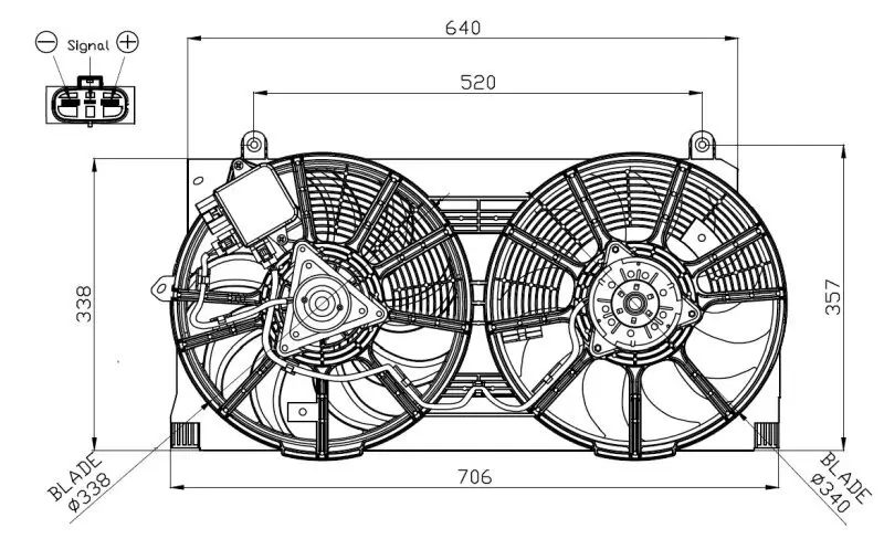 Lüfter, Motorkühlung 12 V NRF 47940