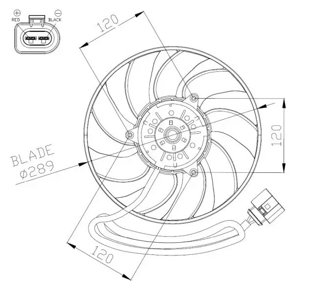 Lüfter, Motorkühlung 12 V NRF 47946