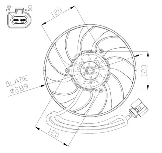 Lüfter, Motorkühlung 12 V NRF 47946 Bild Lüfter, Motorkühlung 12 V NRF 47946