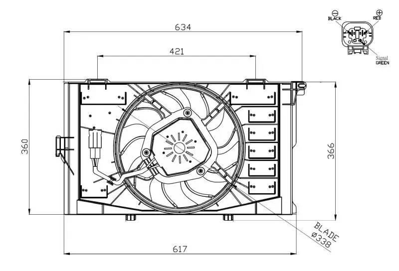 Lüfter, Motorkühlung 12 V NRF 47952