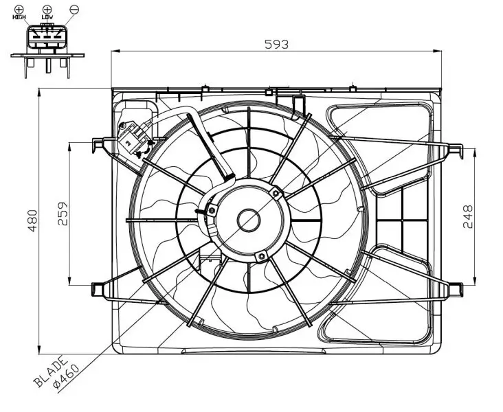 Lüfter, Motorkühlung 12 V NRF 47958