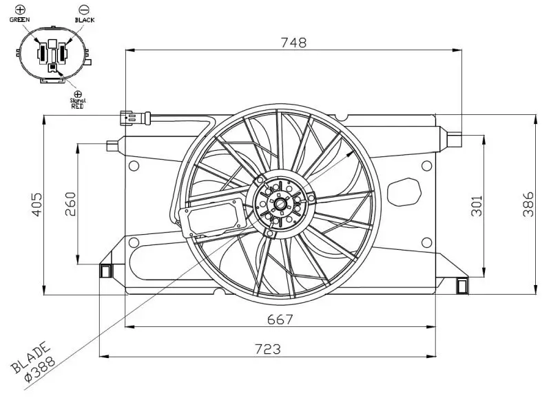 Lüfter, Motorkühlung 12 V NRF 47961