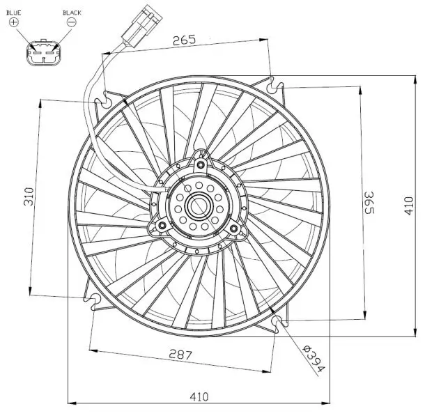 Lüfter, Motorkühlung 12 V NRF 47962