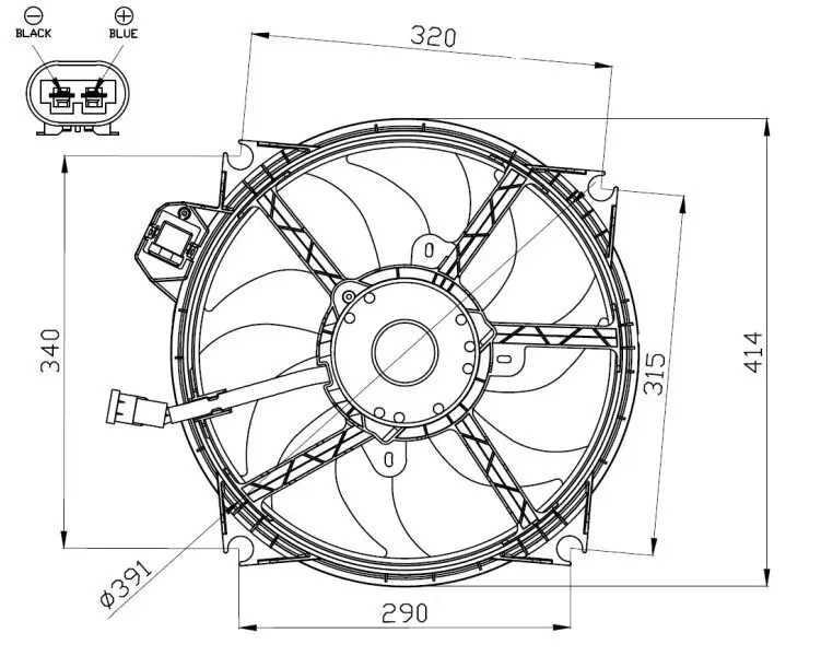 Lüfter, Motorkühlung 12 V NRF 47965