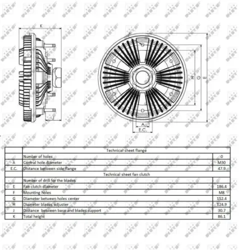 Kupplung, Kühlerlüfter NRF 49422 Bild Kupplung, Kühlerlüfter NRF 49422