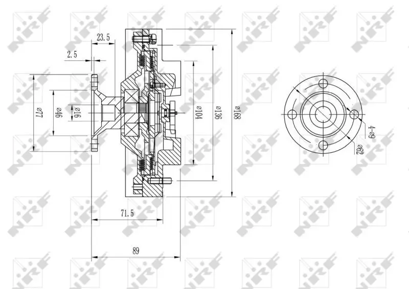 Kupplung, Kühlerlüfter NRF 49598 Bild Kupplung, Kühlerlüfter NRF 49598