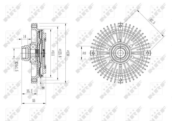 Kupplung, Kühlerlüfter NRF 49599 Bild Kupplung, Kühlerlüfter NRF 49599