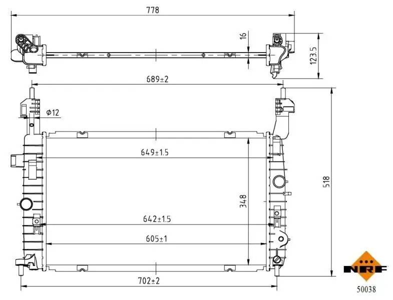 Kühler, Motorkühlung NRF 50038 Bild Kühler, Motorkühlung NRF 50038