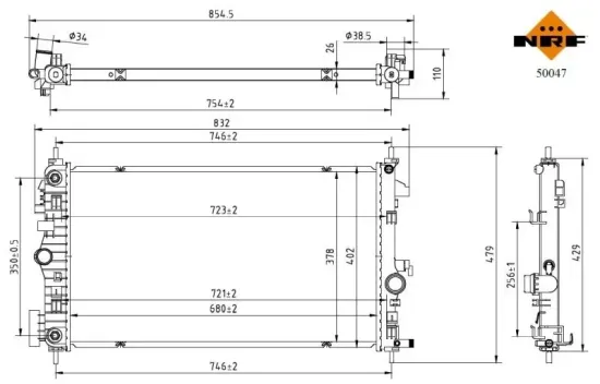 Kühler, Motorkühlung NRF 50047 Bild Kühler, Motorkühlung NRF 50047