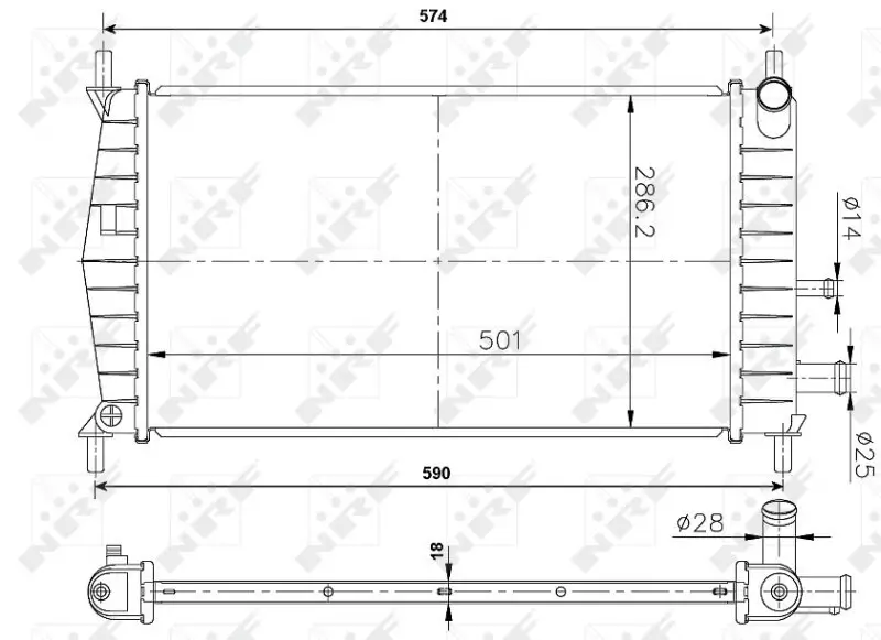 Kühler, Motorkühlung NRF 50131A