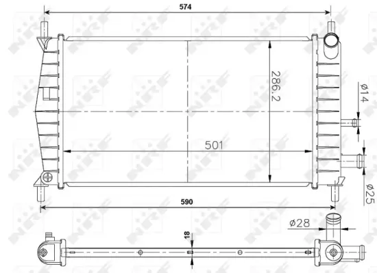 Kühler, Motorkühlung NRF 50131A Bild Kühler, Motorkühlung NRF 50131A