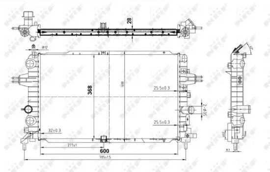 Kühler, Motorkühlung NRF 50143 Bild Kühler, Motorkühlung NRF 50143
