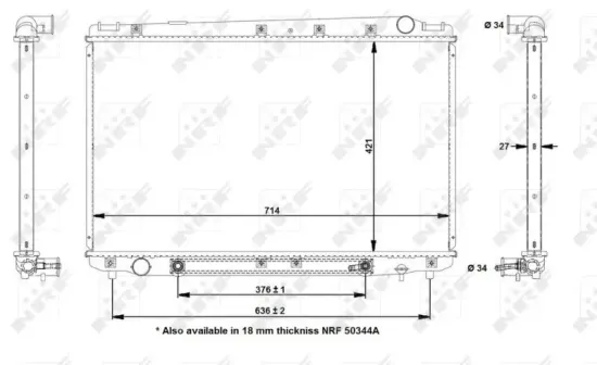 Kühler, Motorkühlung NRF 50344 Bild Kühler, Motorkühlung NRF 50344