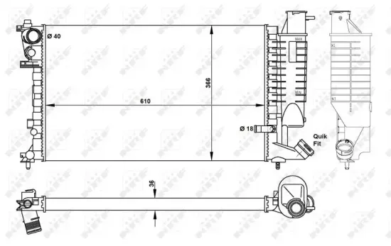 Kühler, Motorkühlung NRF 50424 Bild Kühler, Motorkühlung NRF 50424