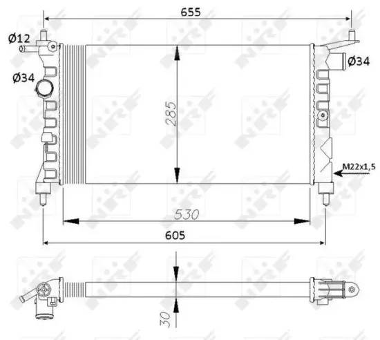 Kühler, Motorkühlung NRF 50551 Bild Kühler, Motorkühlung NRF 50551