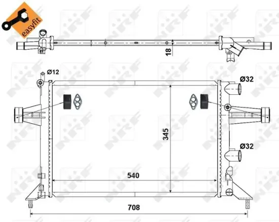 Kühler, Motorkühlung NRF 507529 Bild Kühler, Motorkühlung NRF 507529