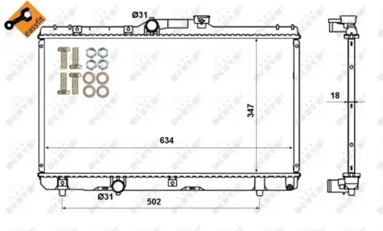 Kühler, Motorkühlung NRF 507594 Bild Kühler, Motorkühlung NRF 507594