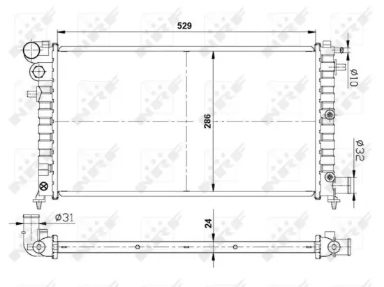 Kühler, Motorkühlung NRF 509502 Bild Kühler, Motorkühlung NRF 509502