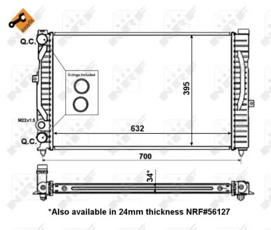Kühler, Motorkühlung NRF 509504 Bild Kühler, Motorkühlung NRF 509504
