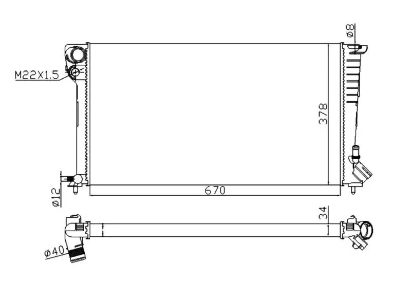 Kühler, Motorkühlung NRF 509510A