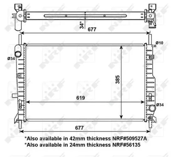 Kühler, Motorkühlung NRF 509527 Bild Kühler, Motorkühlung NRF 509527