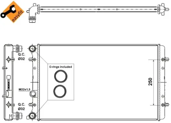 Kühler, Motorkühlung NRF 509529 Bild Kühler, Motorkühlung NRF 509529