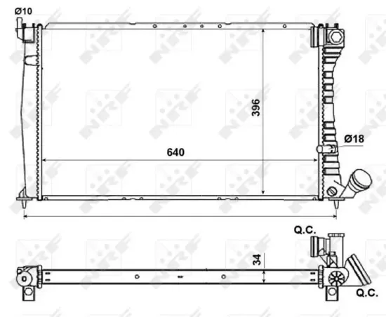 Kühler, Motorkühlung NRF 509601 Bild Kühler, Motorkühlung NRF 509601