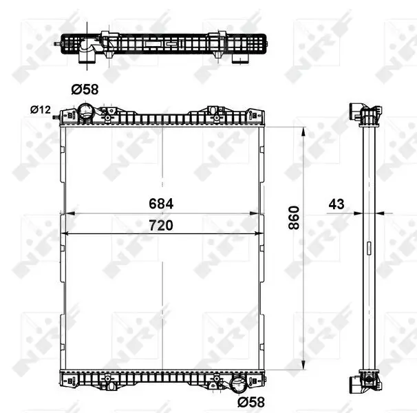 Kühler, Motorkühlung NRF 509743 Bild Kühler, Motorkühlung NRF 509743