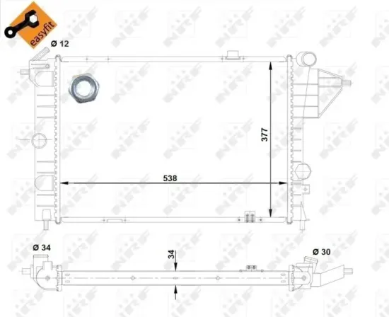 Kühler, Motorkühlung NRF 513508 Bild Kühler, Motorkühlung NRF 513508
