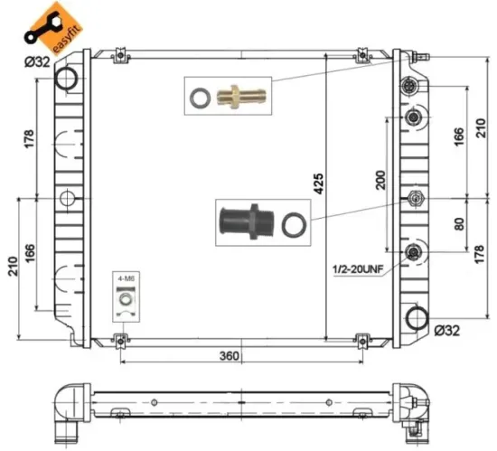 Kühler, Motorkühlung NRF 514782 Bild Kühler, Motorkühlung NRF 514782