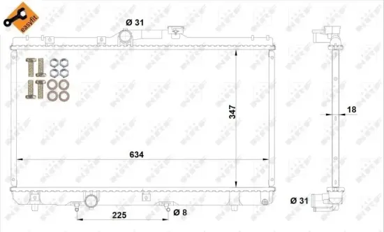 Kühler, Motorkühlung NRF 517588 Bild Kühler, Motorkühlung NRF 517588