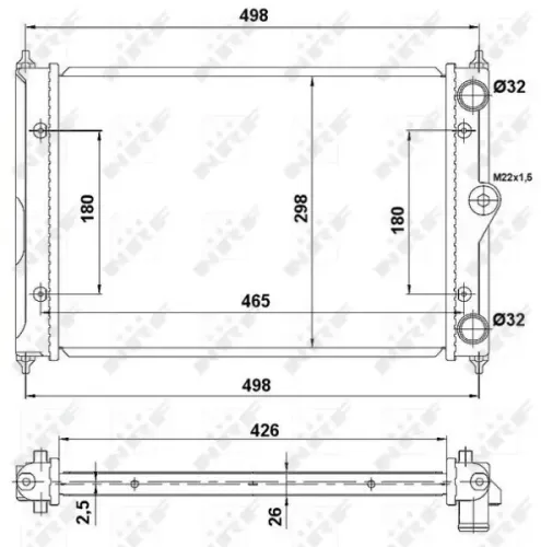 Kühler, Motorkühlung NRF 519505 Bild Kühler, Motorkühlung NRF 519505