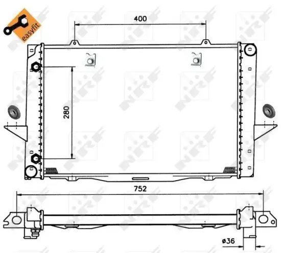 Kühler, Motorkühlung NRF 519509 Bild Kühler, Motorkühlung NRF 519509